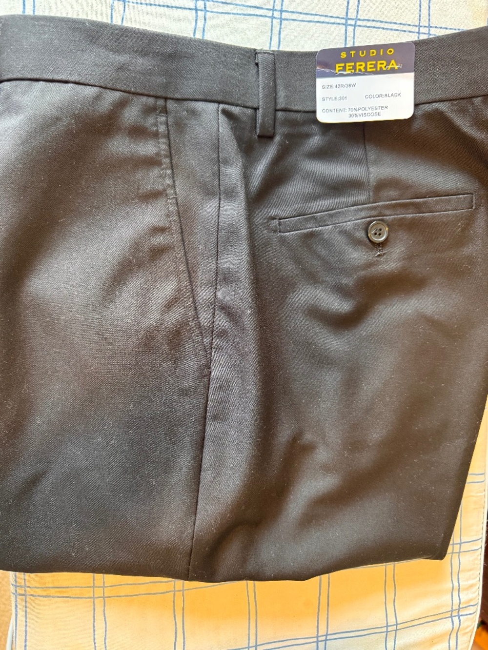 Studio Ferera Men’s Black Dress Pants 42R/36W – New With Tags
